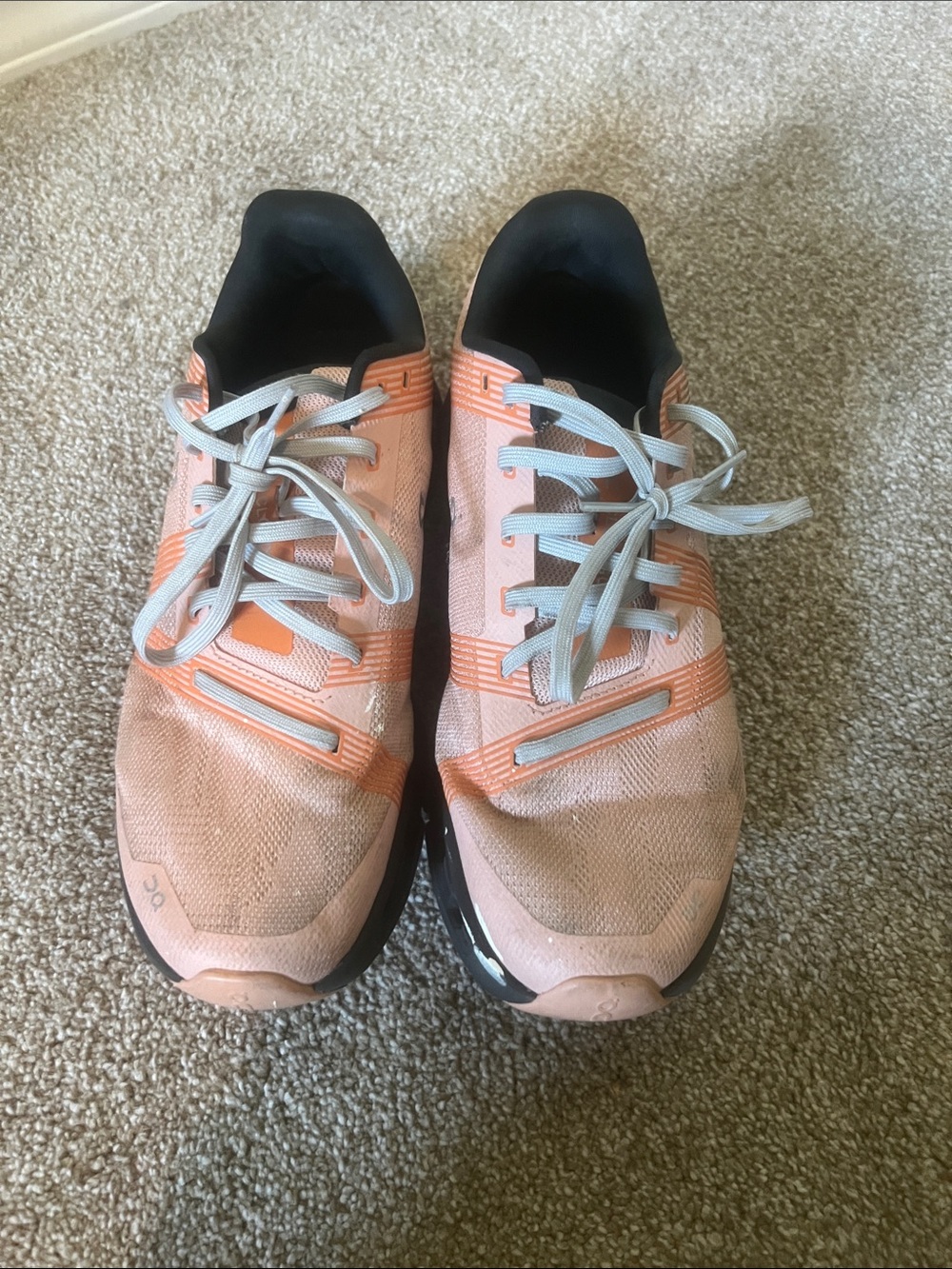 Women's Peach Athletic Sneakers with Black Outsole - Picture 2 of 4